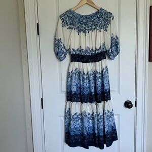 Just Taylor Women’s Midi Dress Blue/White 6